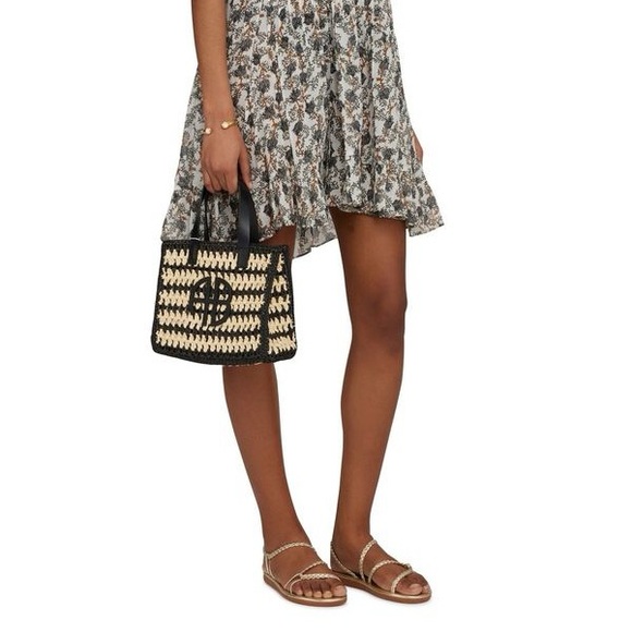 Anine Bing Small Rio Tote in Black / Tan - Picture 4 of 8